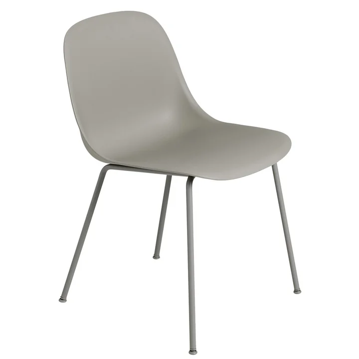 Muuto - Fiber Side Chair Tube Base, grau recycled