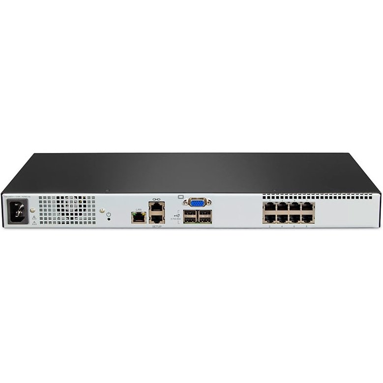 Vertiv Avocent AV 3108 commutateur écran, clavier et souris Grille de montage Noir