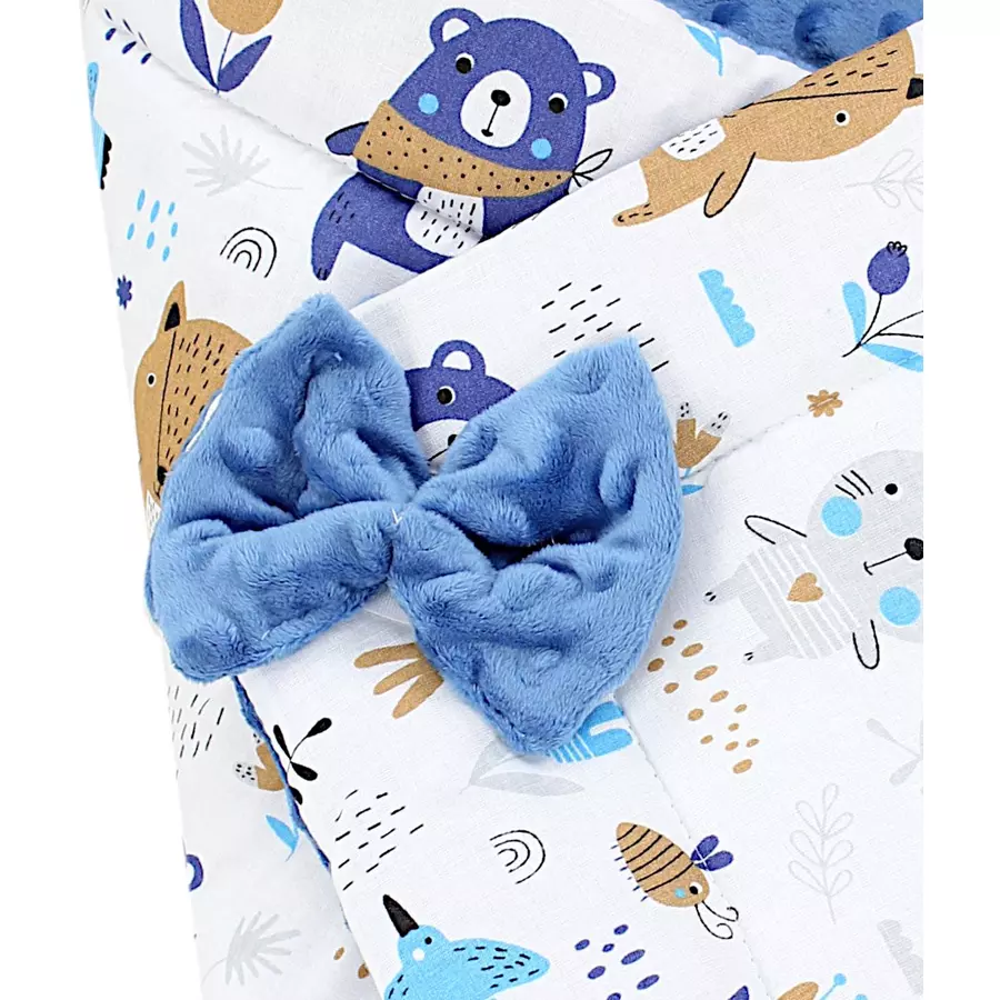 TupTam Baby Winter Einschlagdecke Warm Wattiert Minky denim