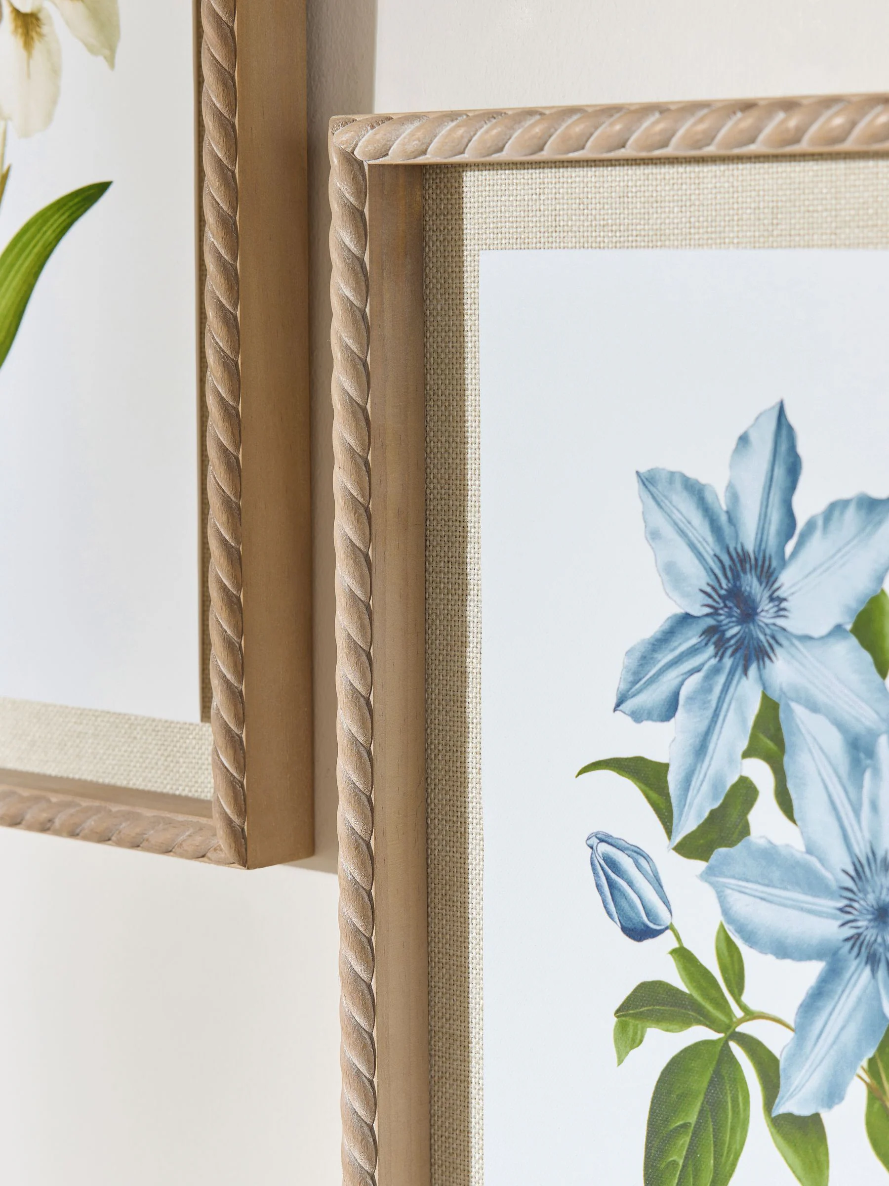 Set van 2 ingelijste wanddecoratie met bloemen uit het archief