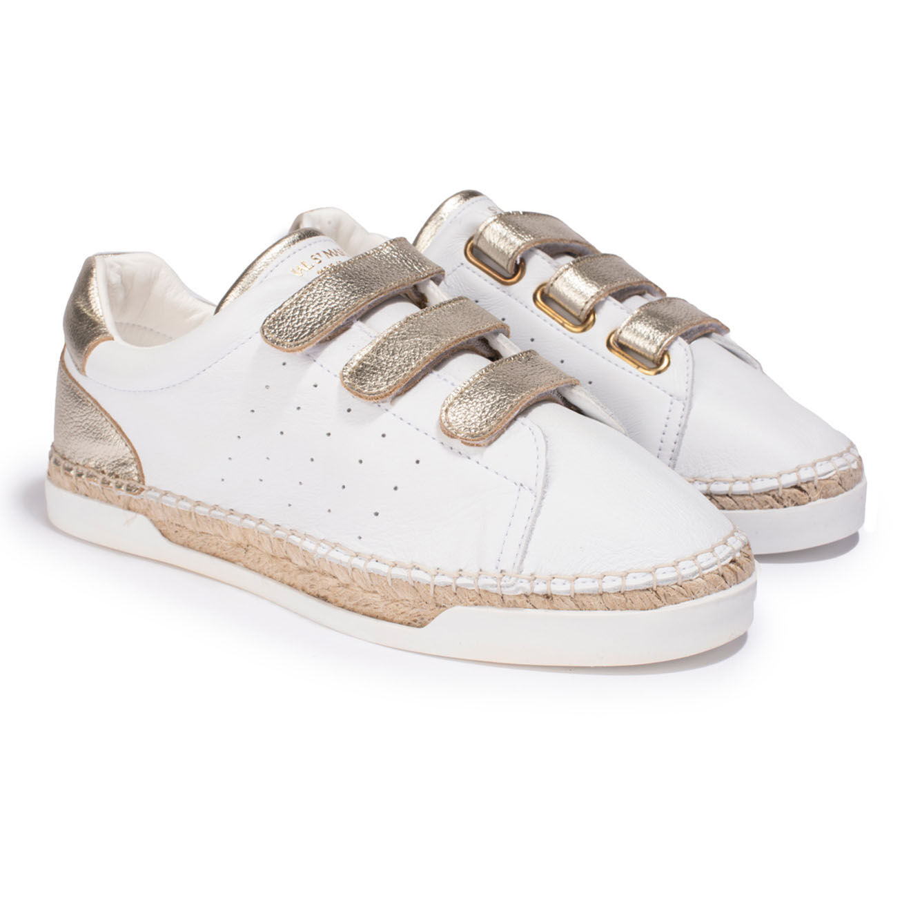 Canal Saint Martin Baskets espadrilles en Cuir Wonder blanc/doré