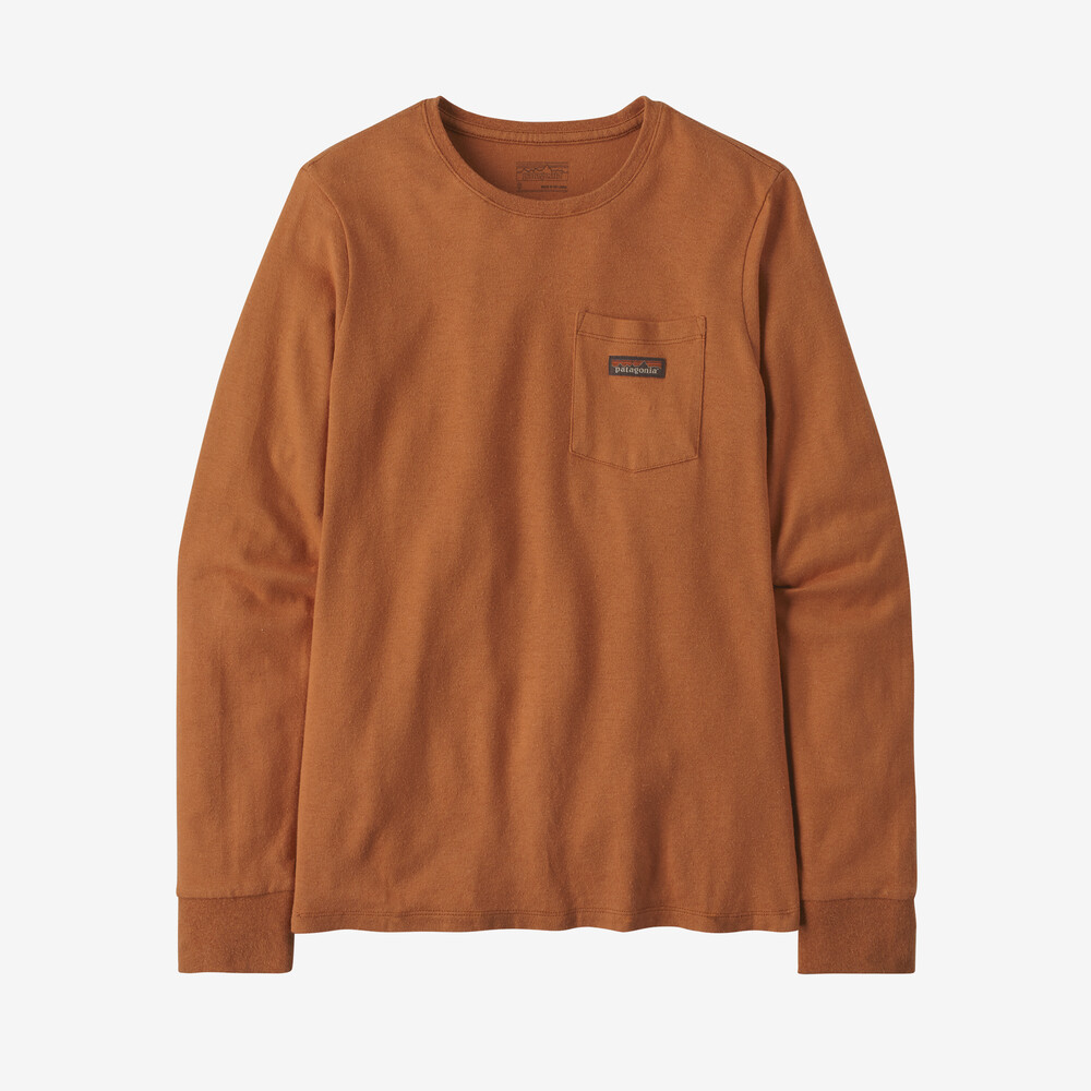 Damen-Arbeits-T-Shirt mit langen Ärmeln und Tasche
