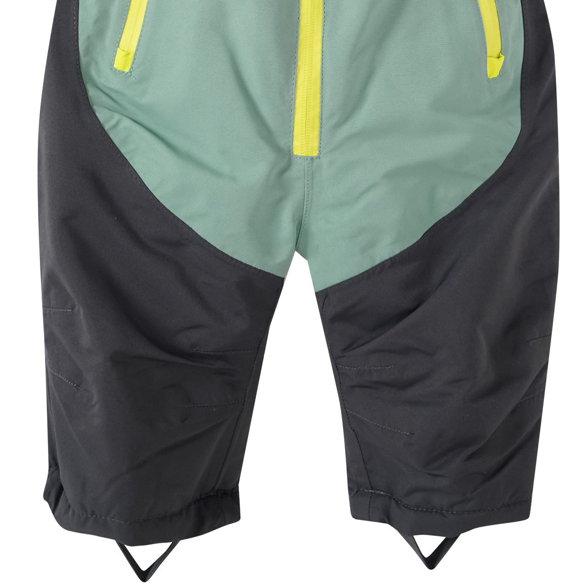 Topomini Baby Schneeoverall mit Farbteilern petrol / neongelb