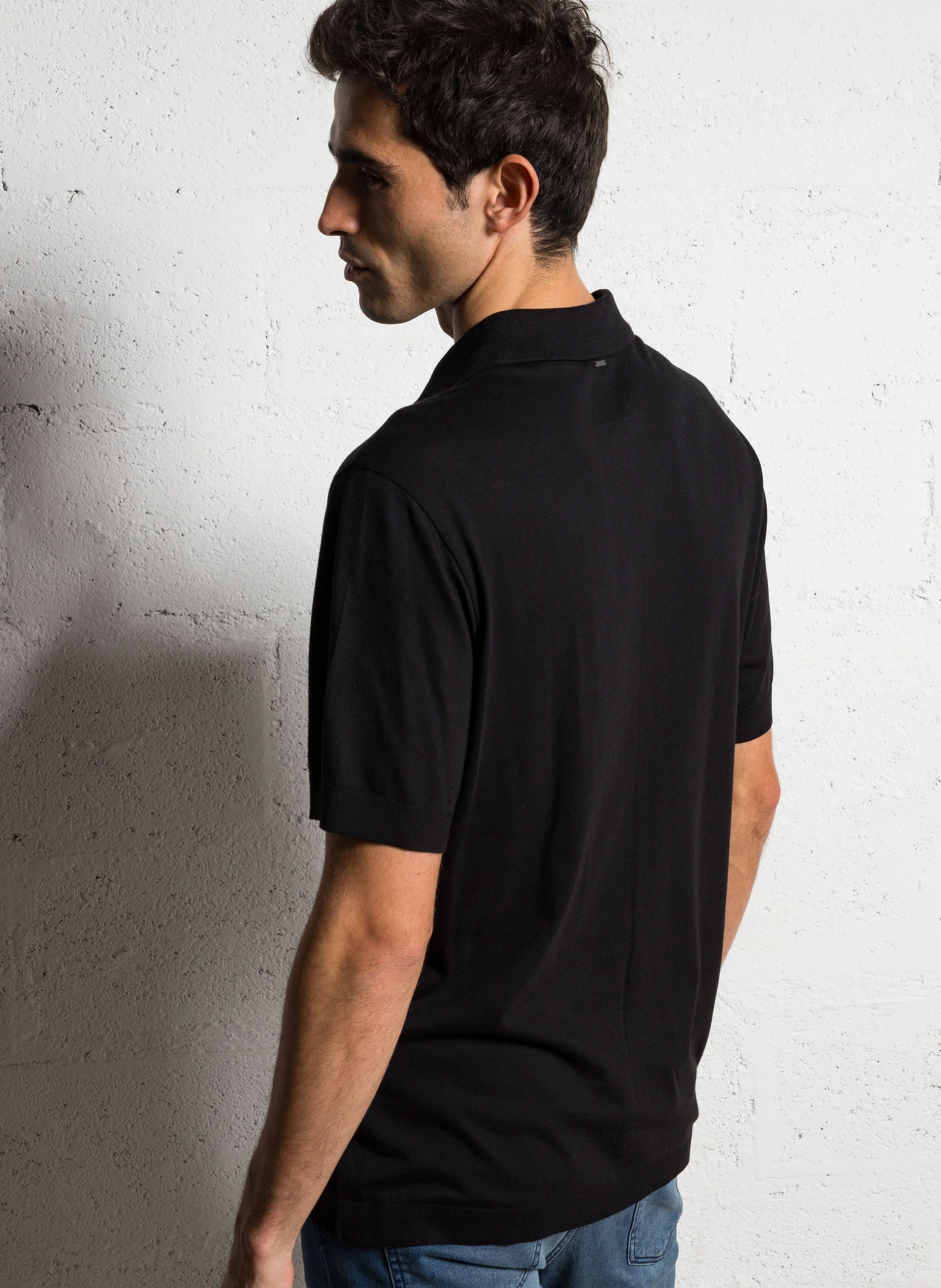 Chemise regular-fit en coton mélangé| Noir