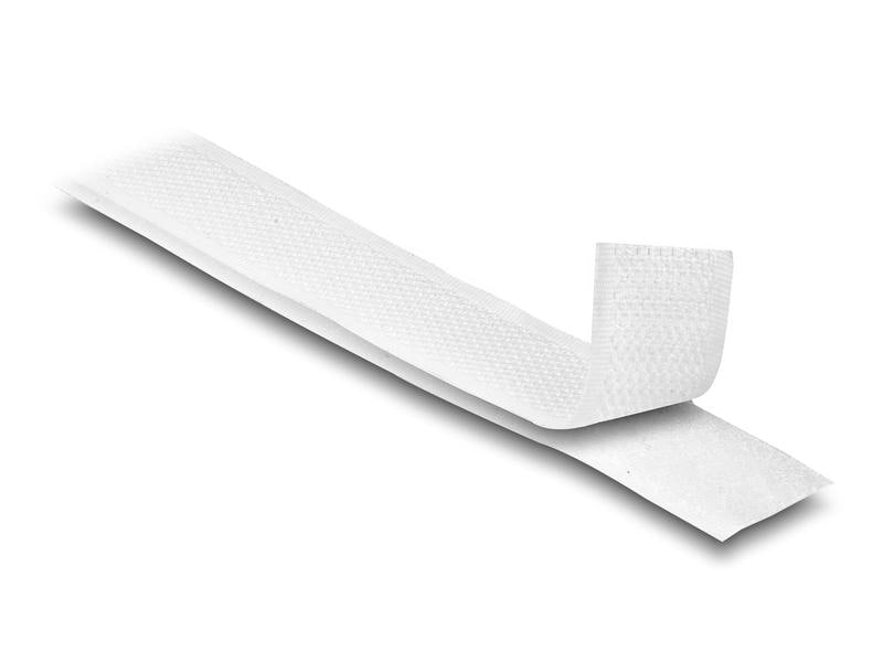 Delock Klettband 10 m x 20 mm mit Haft- und Flauschband Wei Delock Strapazierfähiges Klettband mit Haft- und Flauschband L 10 m x B 20 mm weiss
