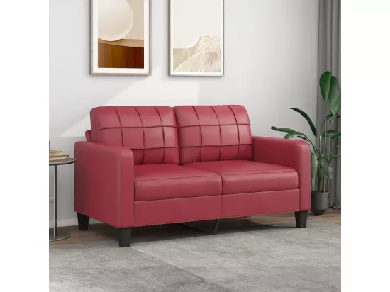 Canapé à 2 places Rouge bordeaux 140 cm Similicuir