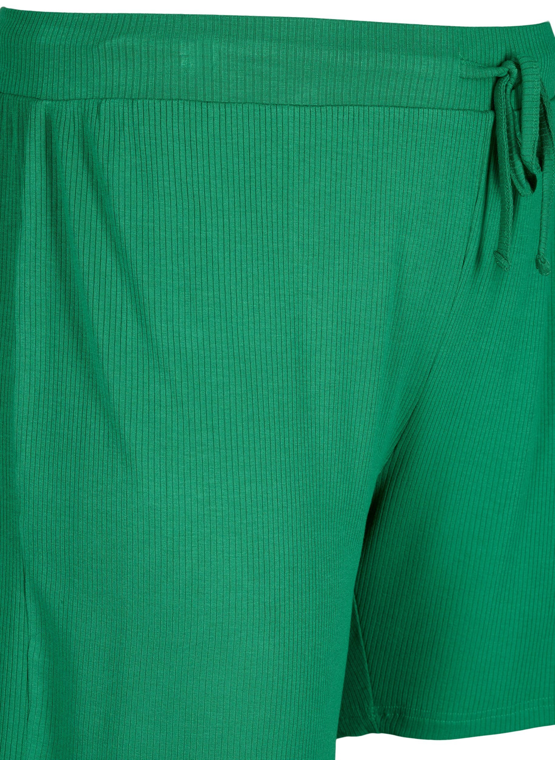 Løstsiddende viskose shorts med rib