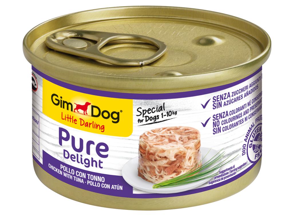 COMIDA HÚMIDA PARA CÃO GIMDOG COM FRANGO E ATUM 85G