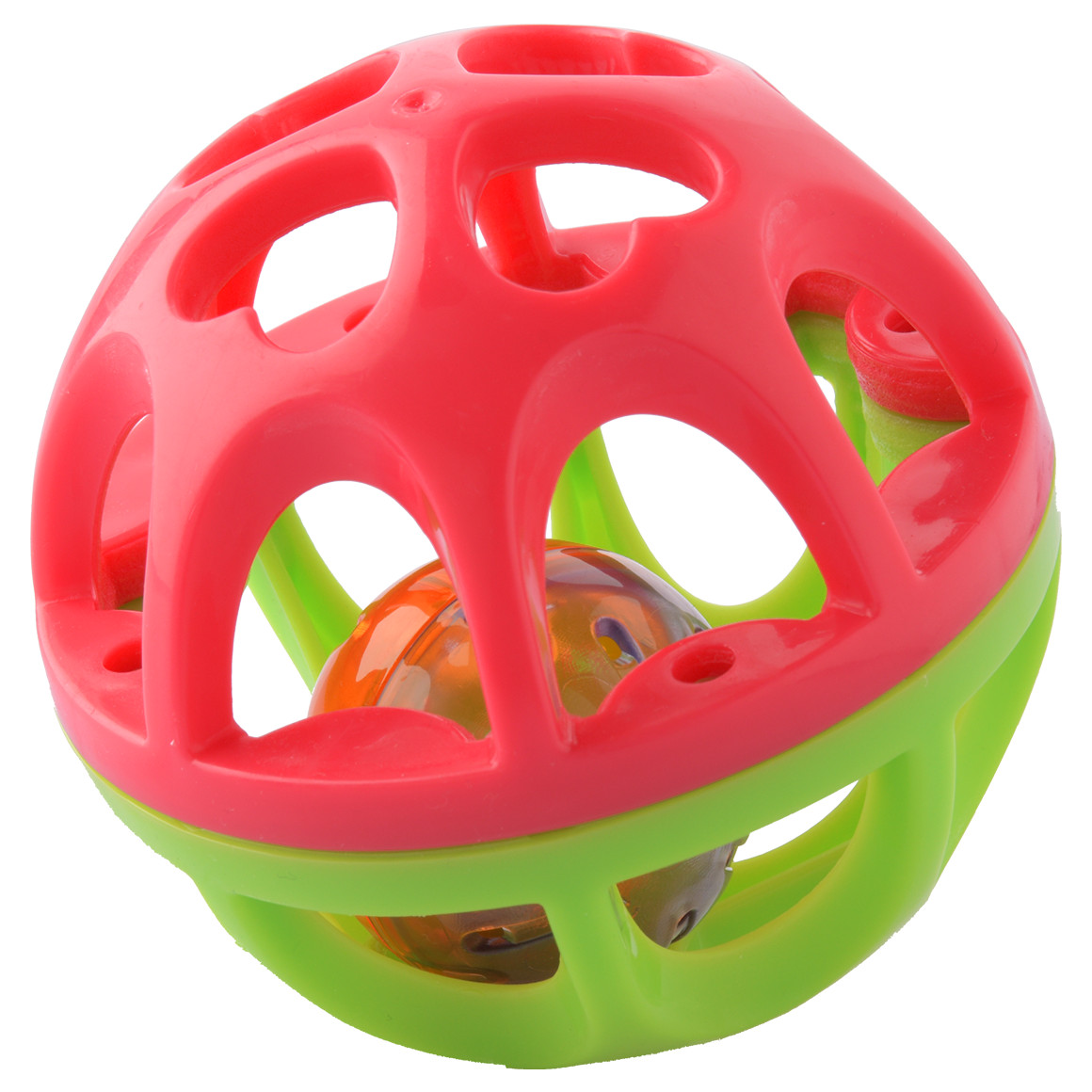 Topomini Baby Klangball mit Rassel pink / hellgrün