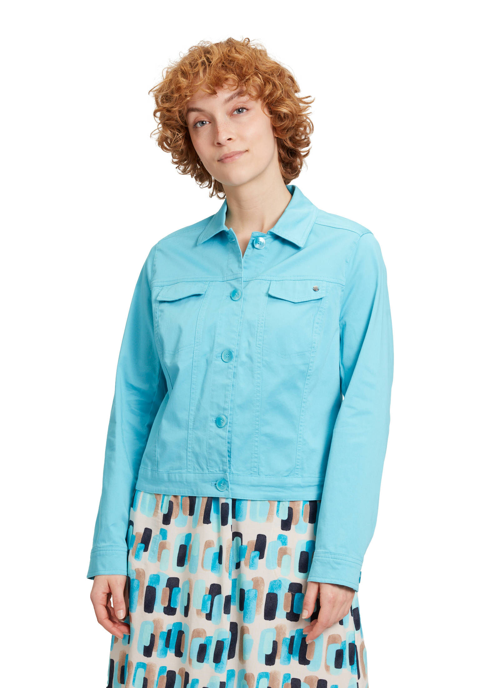 Betty & Co| Damen Jeansjacke mit Kragen