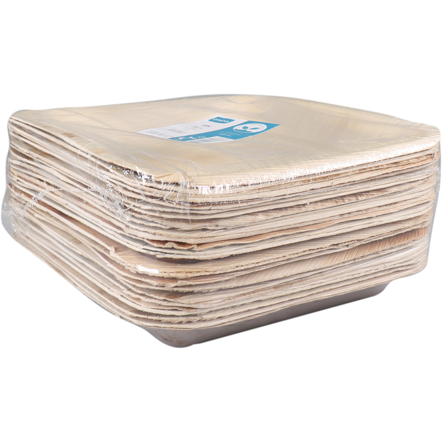 Depa Bord, vierkant, 1-vaks, palmblad, 24x24cm, naturel