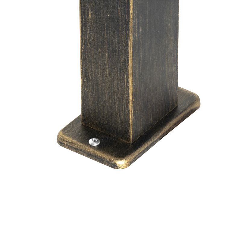 Buitenlamp antiek goud met grondpin en kabelmof 35cm IP44 - Baleno