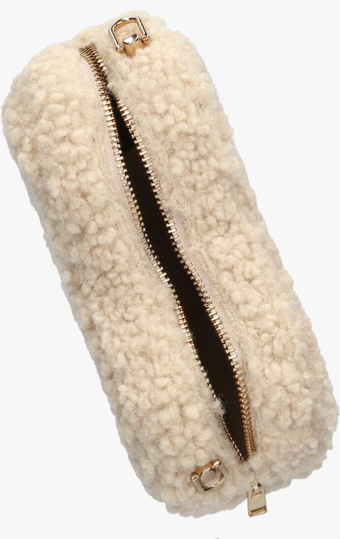 ALIX THE LABEL beige alix the label schoudertas ladies woven faux fur heart bag