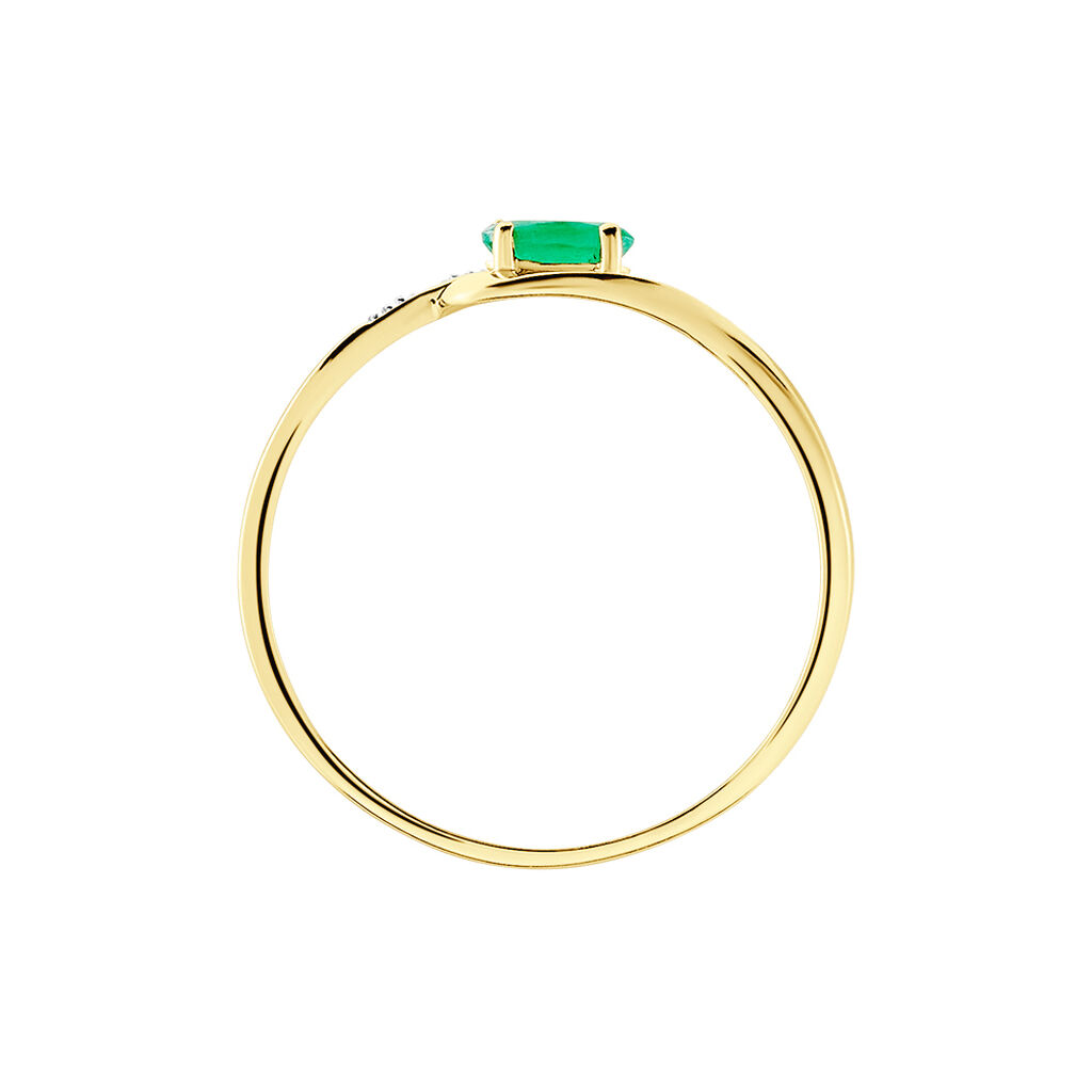 Bague Emotion Or Jaune Emeraude Diamant