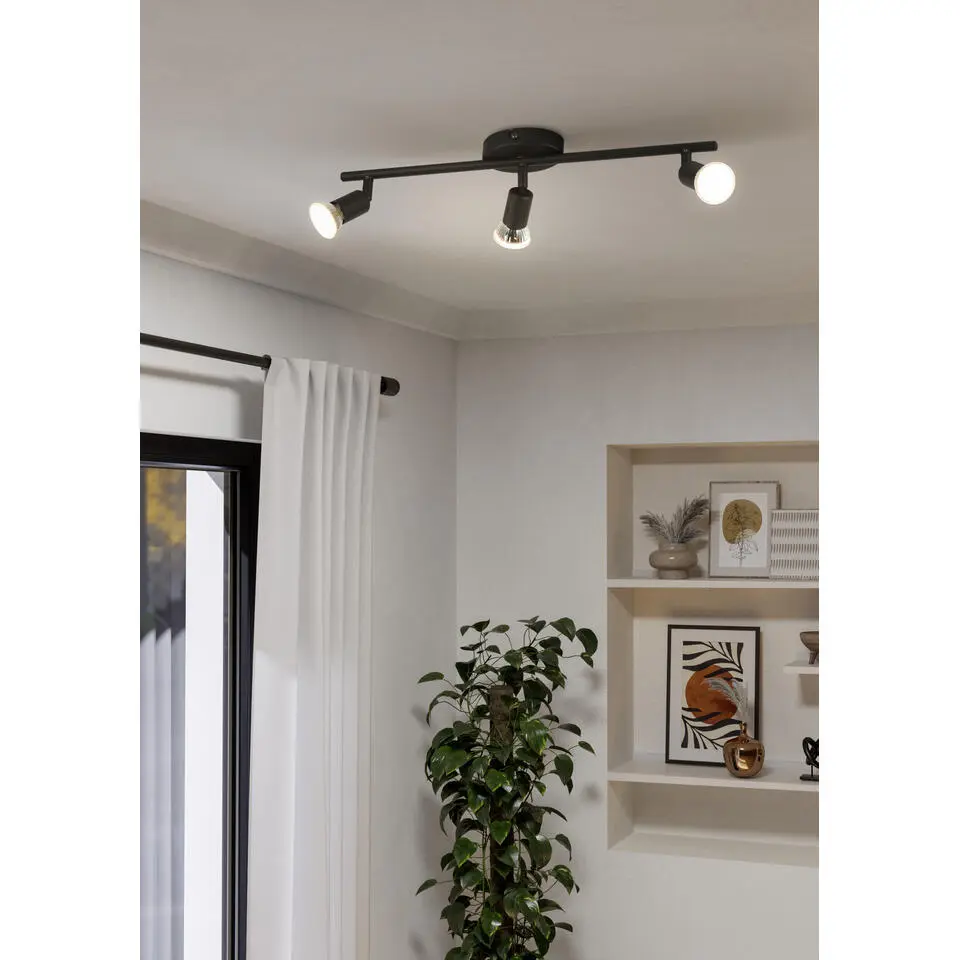 EGLO Buzz-Led Opbouwspot - GU10 - Ø 24 cm - Zwart