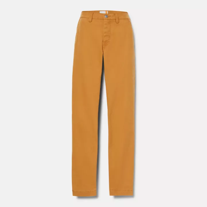 Pantalon charpentier stretch en toile lavée pour homme en jaune
