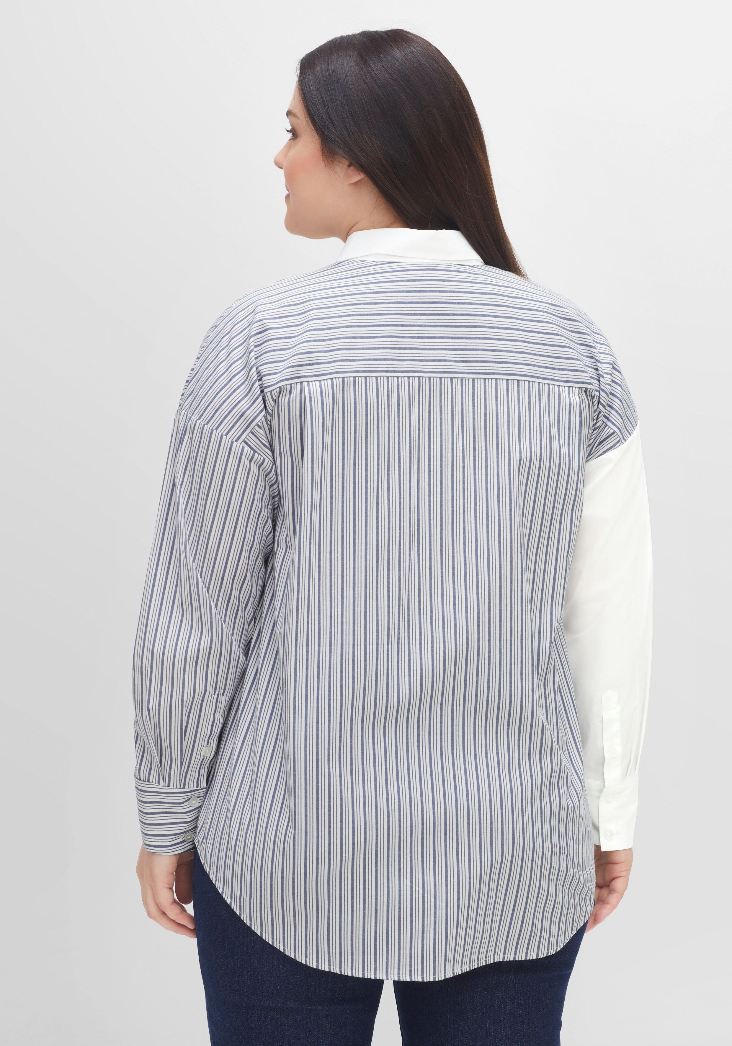 Hemdbluse im Mustermix, elastische Qualität