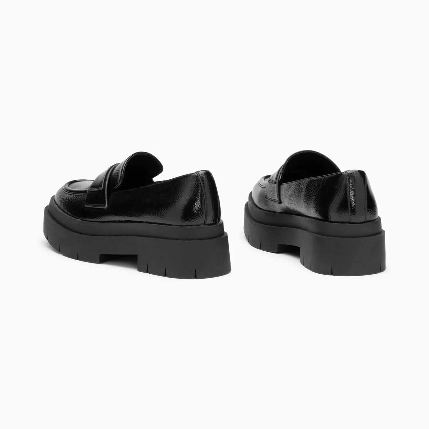 Mocassins, Derbies, Ballerines-Mocassins Rosalie noirs à plateforme crantée