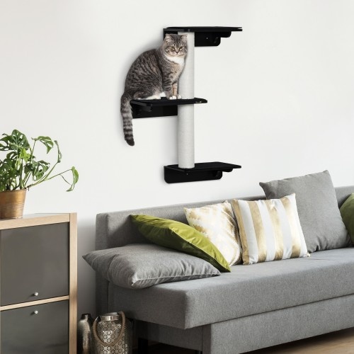 Arranhador de parede PawHut com 3 plataformas para gatos