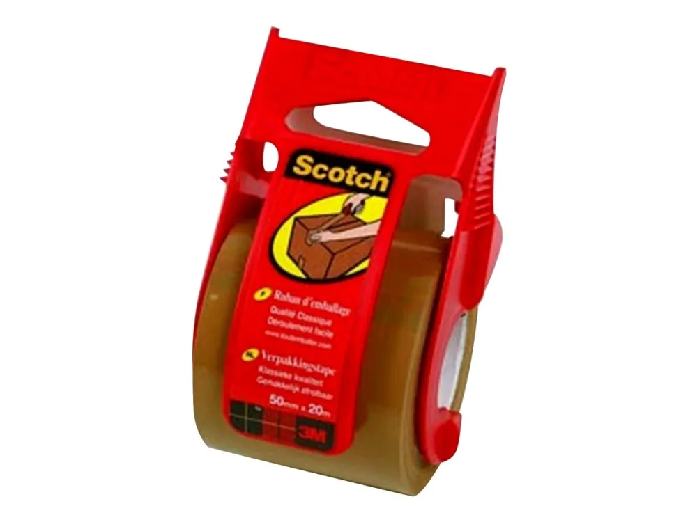 Scotch Original Packaging Tape Buff With Dispenser - Dispenser med pakketape - 50 mm x 20 m - buff
