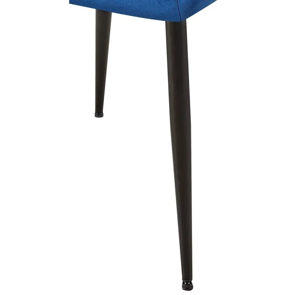 CLP Eetkamerstoel Emia zwart Frame - Fluweel - blauw