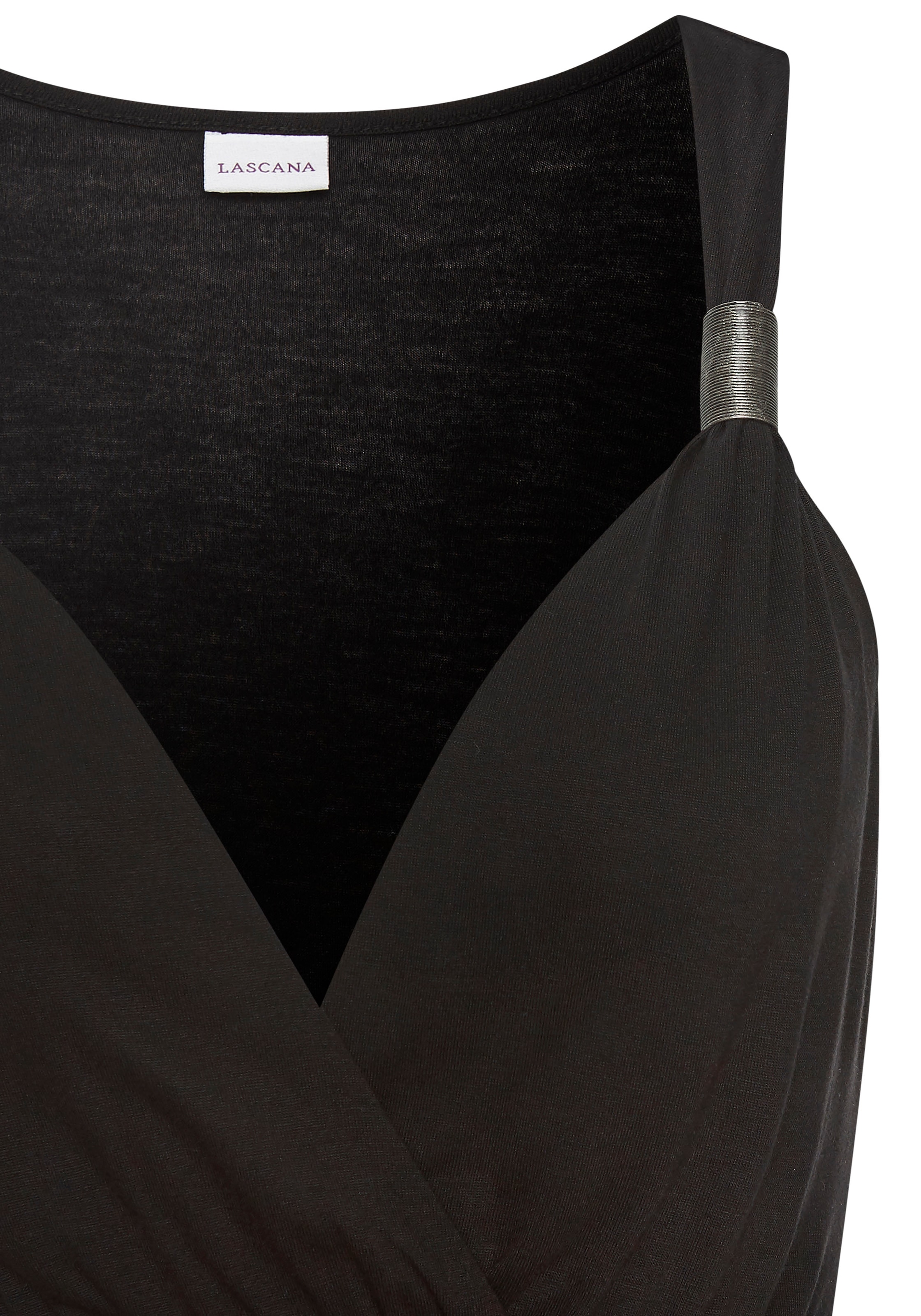 LASCANA Minikleid mit verstellbarem Ausschnitt und gesmokter Taille