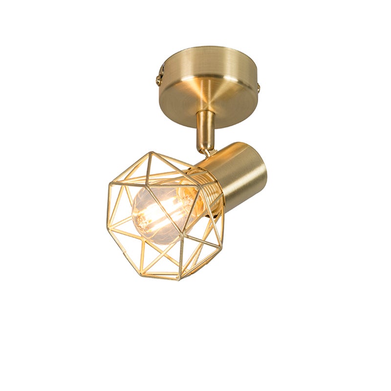 Art Deco spot, goud, draai- en kantelbaar - Mosh 1