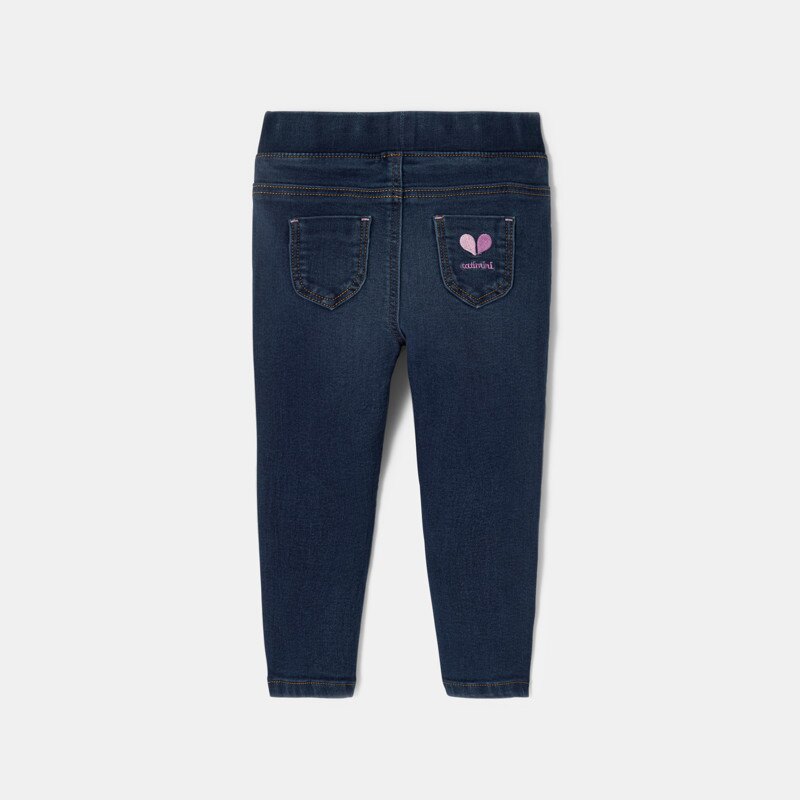 Jean slim bébé fille taille élastiquée dark blue bleu Catimini Bleu