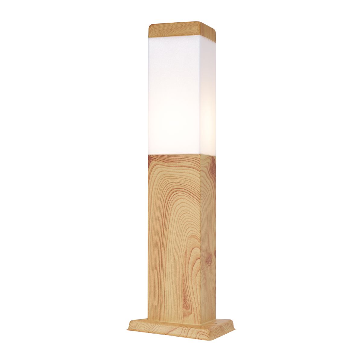 Moderne staande buitenlamp staal met hout print 45cm IP44 - Malois
