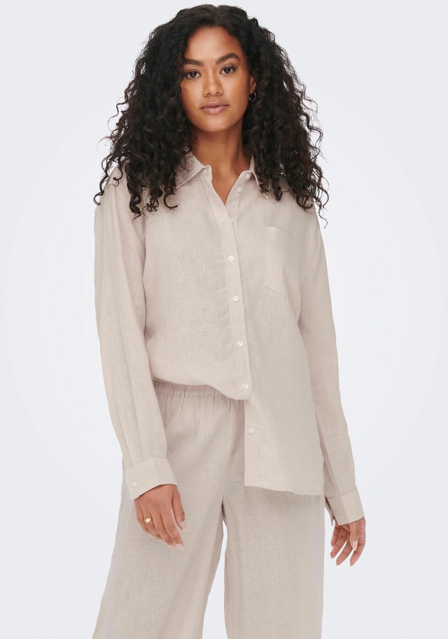 ONLY Longbluse »ONLTOKYO L/S LINEN BLEND SHIRT«, mit Leinen