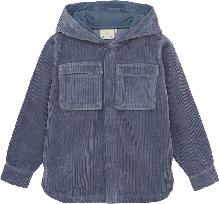 En Fant Shirt w. Hood Corduroy Flint stone