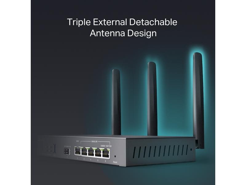 TP-Link VPN-Router ER706W Omada AX3000 Gigabit VPN Router | Flexible Wi-Fi-Abdeckung durch kabelgebundene Business-Konnektivität