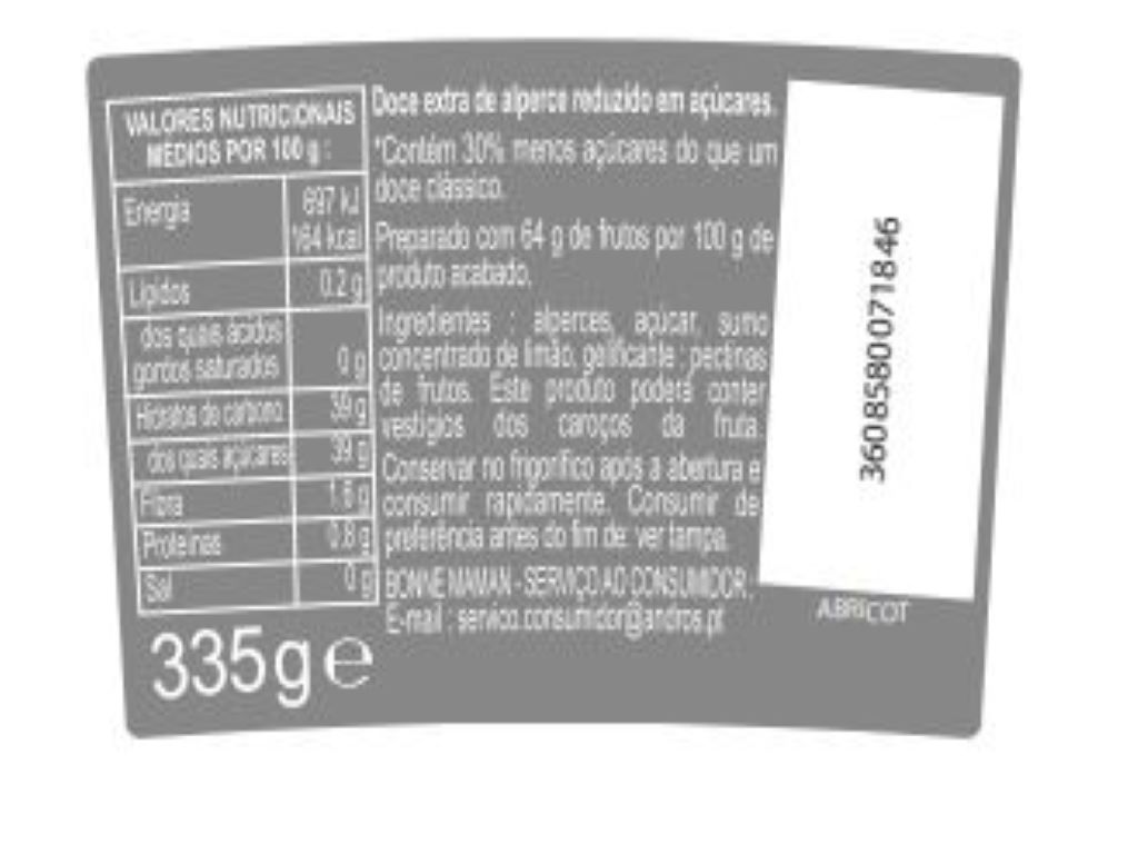 DOCE ALPERCE BONNE MAMAN INTENSE 335G