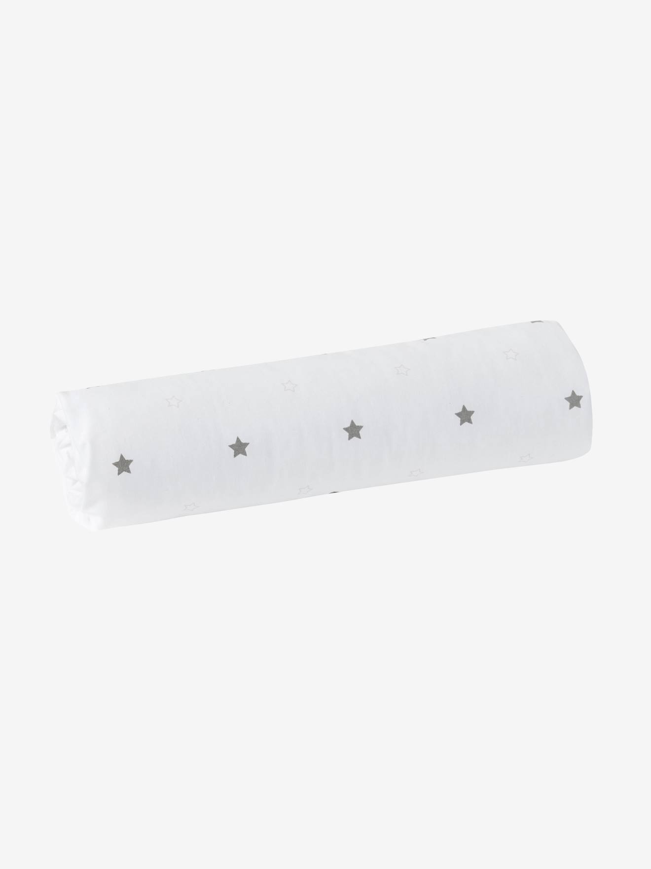 Lençol de bebê com elástico STARFALL branco/estrelas