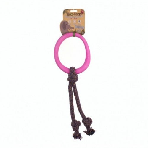 Argola BecoHoop com corda para cães, rosa