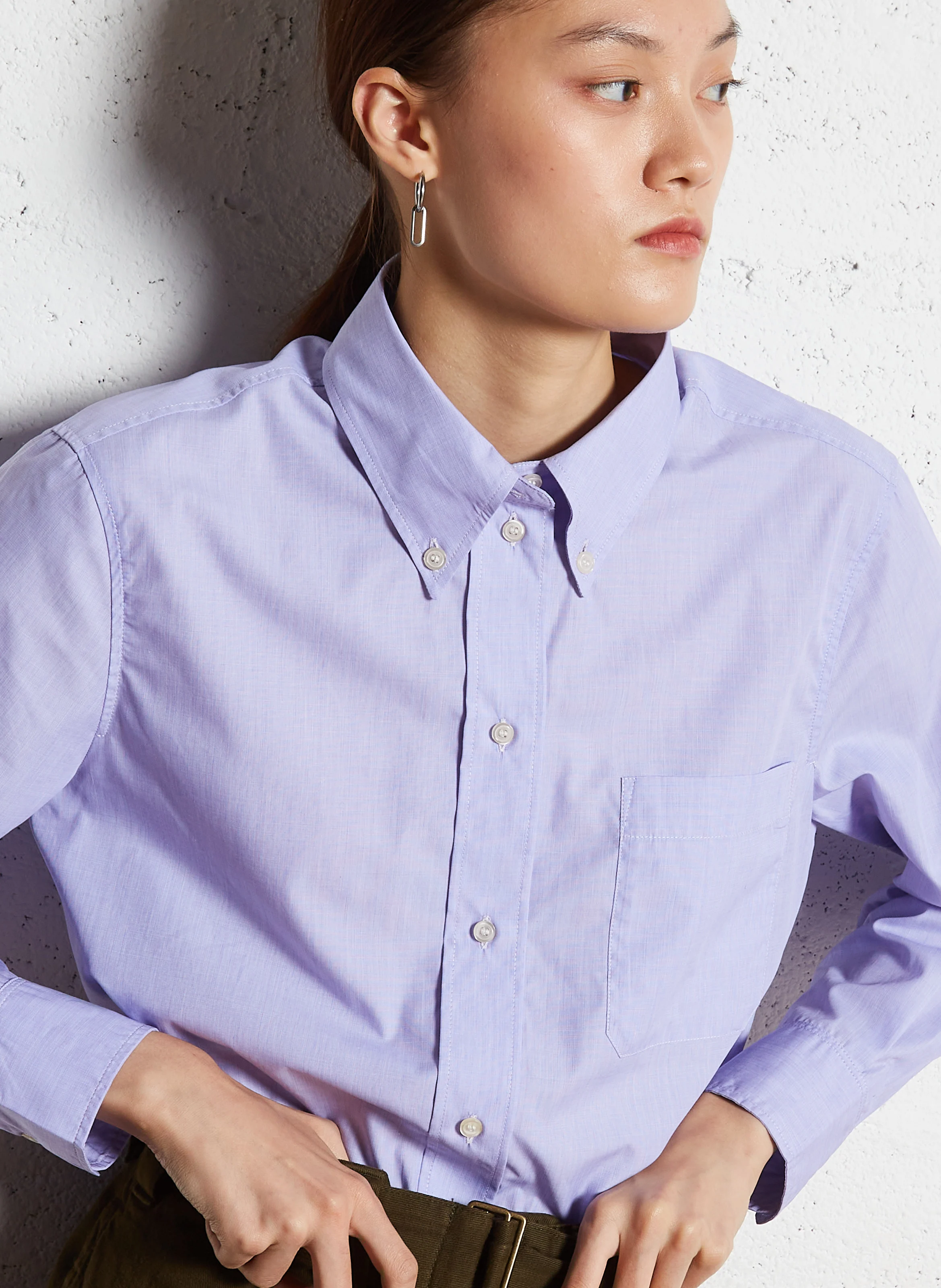 MARIA - Chemise droite en coton | Violet