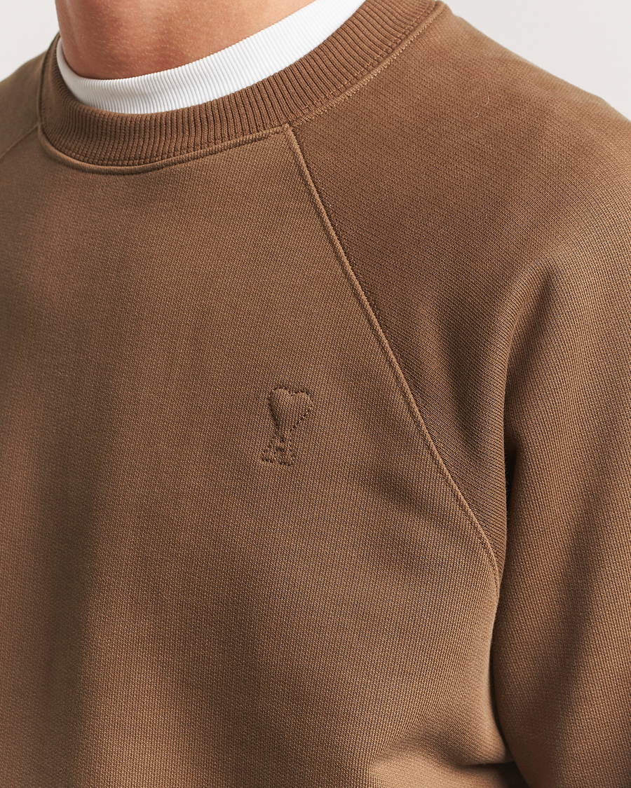AMI Tonal Heart Logo Sweatshirt Noisette
