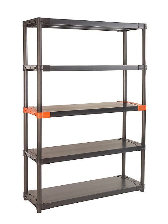 Étagère en résine 5 tablettes Grosfillex Modulopro H. 175 x L. 120 x P. 40 cm