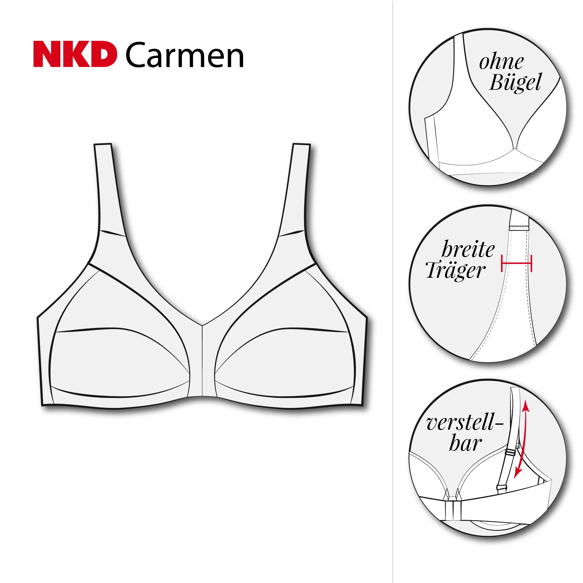 Bügelloser Damen-BH, NKD-CARMEN