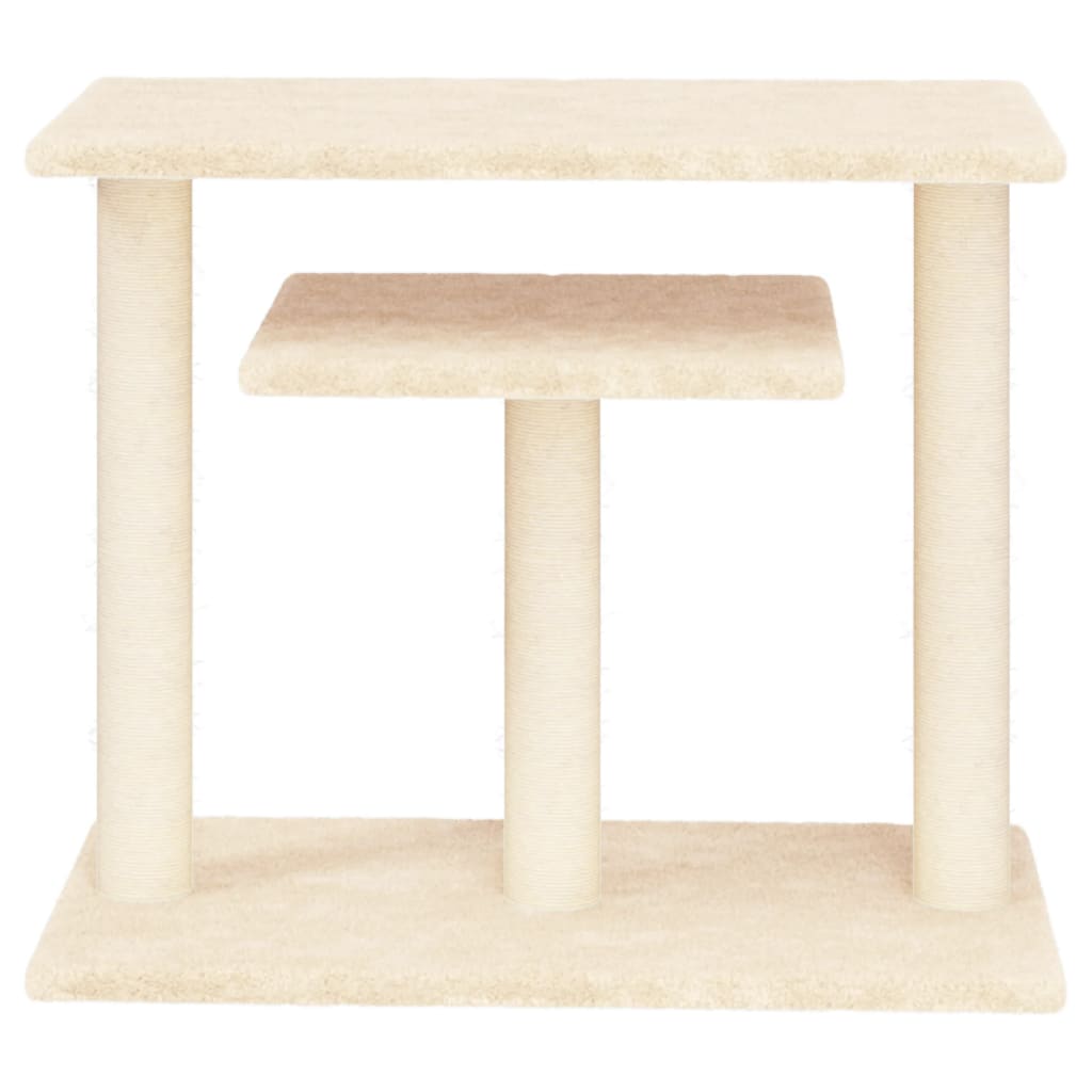 Arranhador para Gatos vidaXL com Plataformas, Creme, 62,5cm