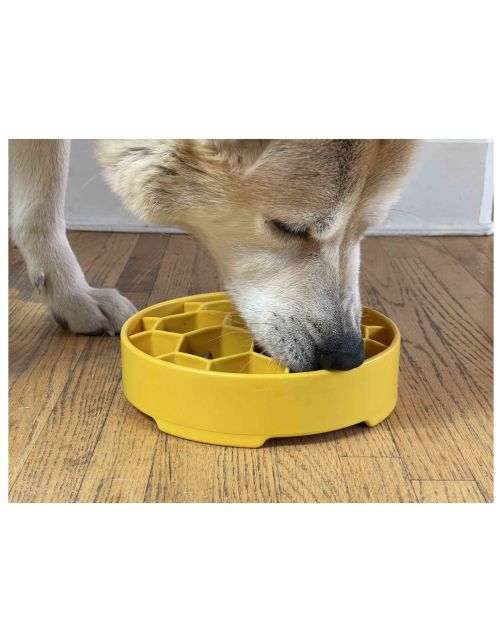 Sodapup Honeycomb Ebowl - Hondenvoerbak - Ø20 cm Geel