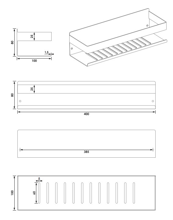 Brauer Brushed Edition doucherek 40cm RVS geborsteld PVD