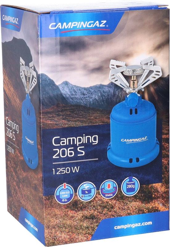 Campingaz 206 Camping kooktoestel - camping gasbrander 1 pits - 1250 Watt - blauw/zilver