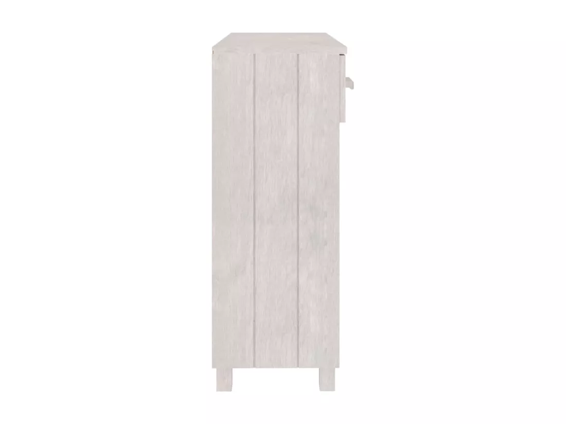 Table console HAMAR Blanc 90x35x90 cm Bois massif de pin