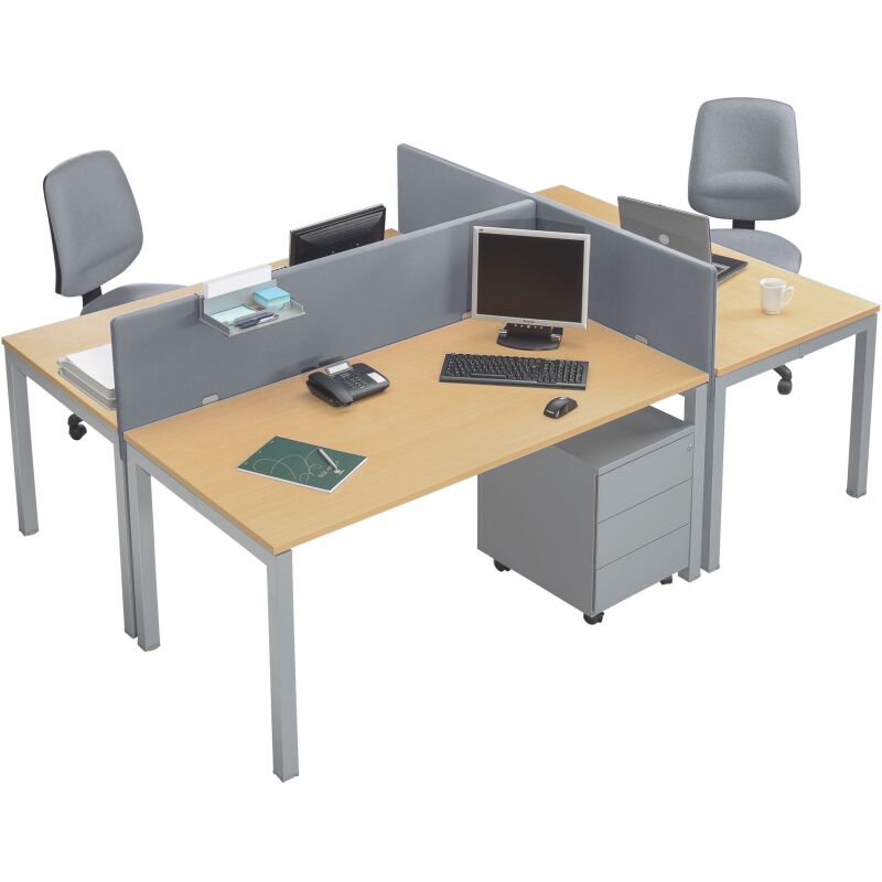 Panneau écran acoustique Universel en tissu hauteur 35 cm pour bureau individuel