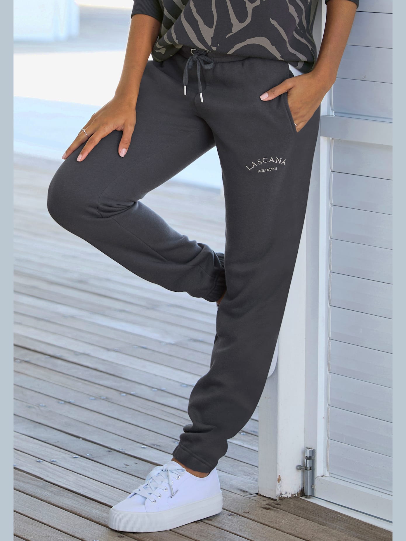 Pantalon molletonné pantalon sweat avec logo imprimé