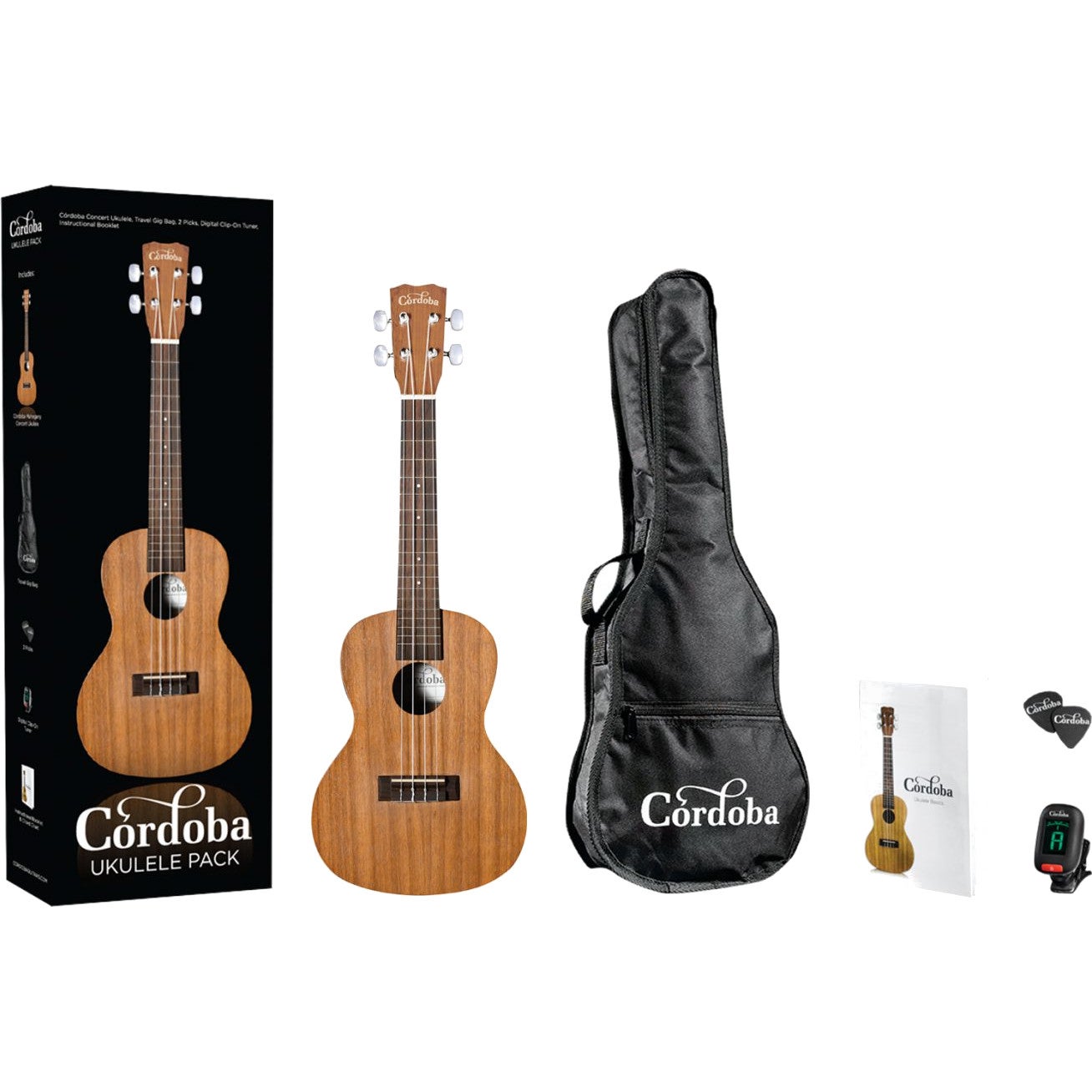 Cordoba UP100 Ukulele Pack concert ukelele set