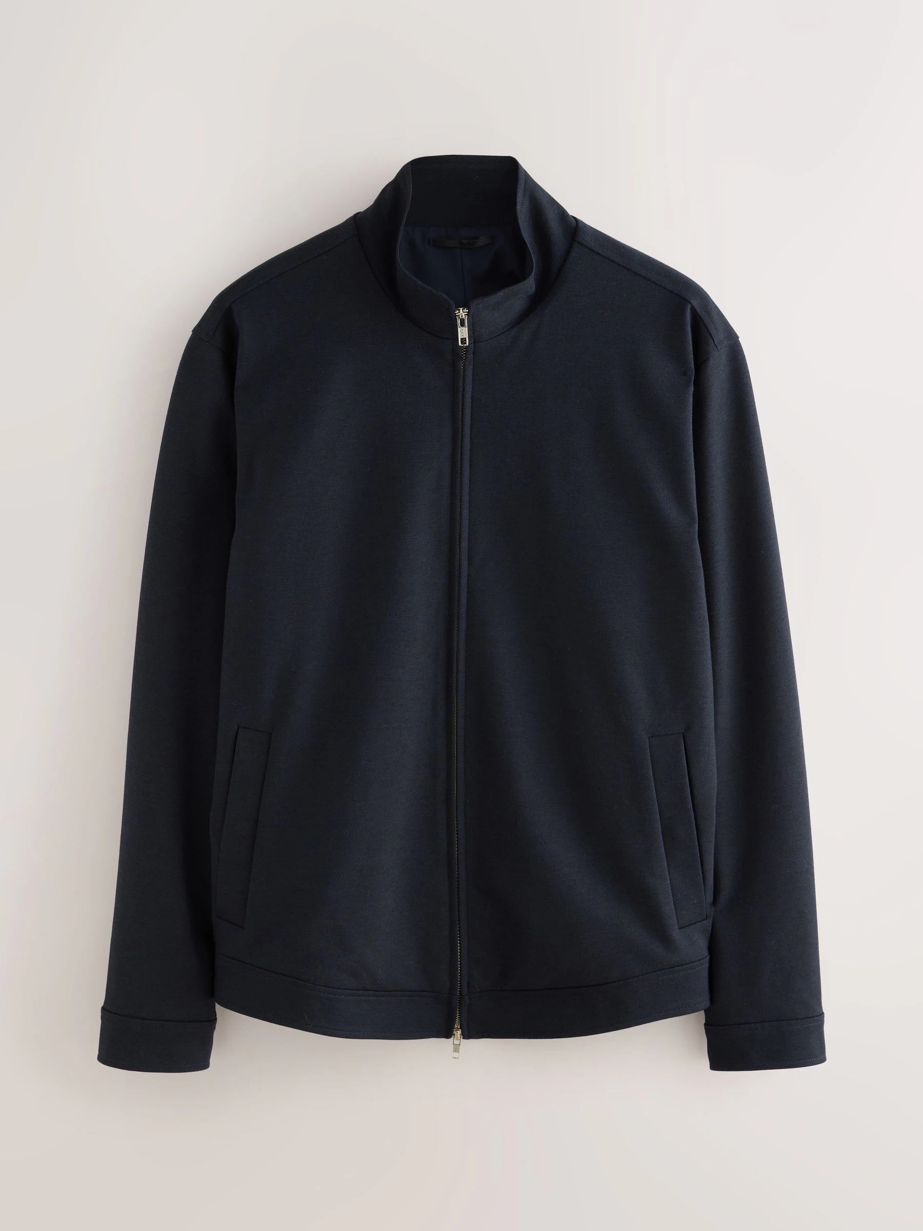 Donkerblauw - Premium Smart Funnel Neck Zip Through With Wool