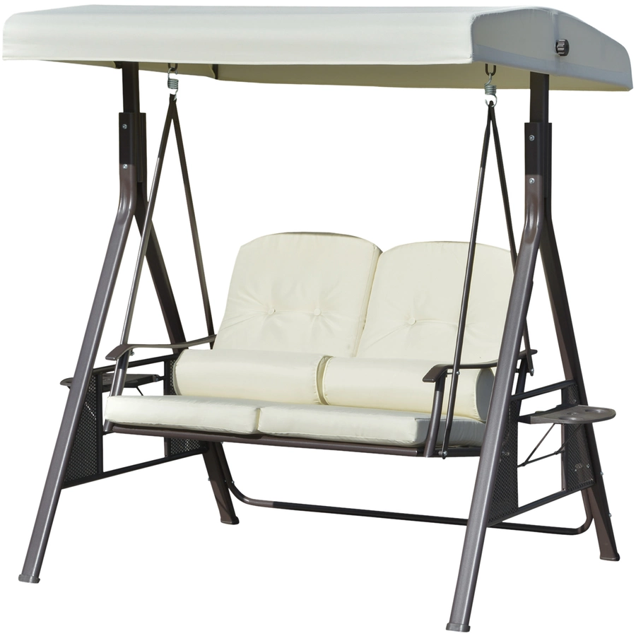 Outsunny Hollywoodschaukel mit Abstelltablett beige