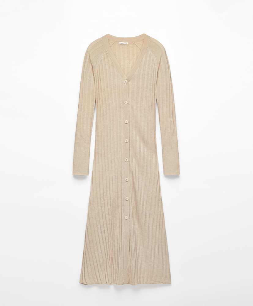 Vestido longo com botões